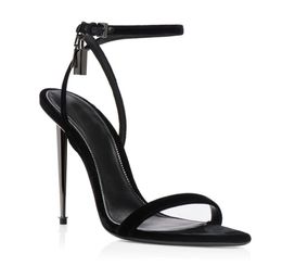 New Dress Shoes ford Heels Padlock Pointy Naked tom Sandal Pointy Toe Shape Shoes Woman Designer Buckle Ankle Strap Heeled High Heels Sandals