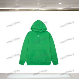 xinxinbuy Men designer Hoodie Sweatshirt 23ss Flower buttons long sleeve women Black green brown S-XL