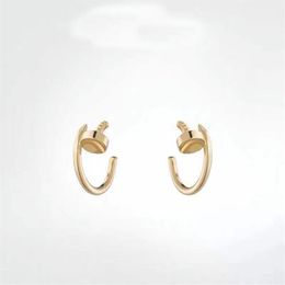 Fashion titanium steel nails Stud earrings for mens and women gold silver jewelry for lovers couple rings gift NRJ217l