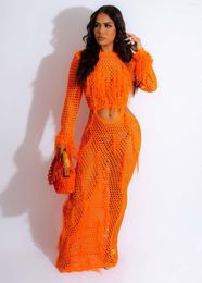 Casual Dresses Sexy Women Dress Tassel Sequin Full Sleeve Cut Out Party Night Clubwear Hollow For Vestidos