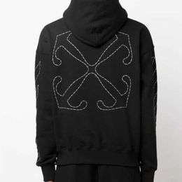 Mens OFF W designer fashion hoodie OW Fashion Brand Sweater Graffiti Coat Men Womens Autumn/Winter Hooded Trend Cool black hoodie