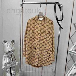 Women's Blouses & Shirts Designer 2023 Ladies Casual Shirt Long Dress Cardigan Women Khaki Jacquard Coat G Letter Sleeve Bowling M-XXXL DQS4