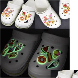 Shoe Parts Accessories Light Night Vision Cute Cartoon Pvc Charms Buckles Action Figure Fit Bracelets Clog Jibz Decoration Drop Delive Dh0Xo
