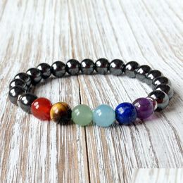 Beaded Sn1066 High Quality Seven Chakra Bracelet Fashion Natural Hematite Mens New Design Power Drop Delivery Jewelry Bracele Dhgarden Dhsu8