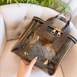 Top quality PVC jelly Newest Whole cosmetic bag Luxury Designer women big travel Organiser tote shoulder bags for storage wash2978