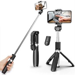 Flexible Selfie Stick Extendable Selfie Monopods with Detachable Wireless Remote Multifunctional Tripod Stand for Smartphone