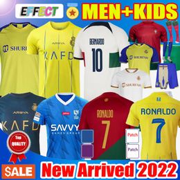 22 23 24 Portuguesa Soccer Jerseys Al Nassr FC CR7 RONALDO Portugieser 2023 2024 National Team BENZEMA MESSIS football shirt Men Kids Socks