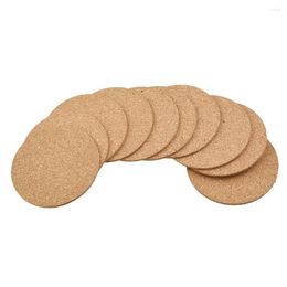 Table Mats Cork Mat Decorative Heat Insulation Round Self-adhesive Square 100 X 3mm 10pcs