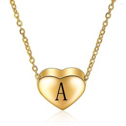 Choker Stainless Steel Link Chain Customise Letter Initial Alphabet Pendant Necklace For Women Toggle Name Jewellery