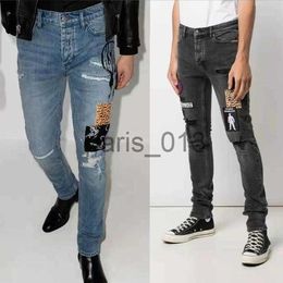 Mens Jeans Jeans Mens Designer Trouser Legs Open Fork Tight Capris Denim Trousers Add Fleece Thicken Warm Slimming Jean Pants Brand Clothing Embroidery Printing KSU