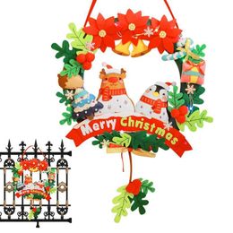 Christmas Decorations Christmas Felt Wreath Christmas Glowing Garland Set Safe Felt Kit Educational Toy Craft Kit Christmas Decor For Homes Schools 230911