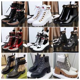 Ankle Boots Shoes Black Leather Designer Brand Women Boots Platform Chunky Martin Boot Buckle Shoe Leather Outdoor Winter Fashion Anti Slip