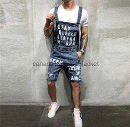 Men's Jeans Washed Jeans Men Letter Pocket Boyfriend Ripped Jeans For Men Overall Jumpsuit Streetwear Strap Jumpsuit Calca Masculina E213573247L230911