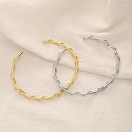Bangle Silver Colour Minimalist Opening Bracelet For Women Fashion Creative Irregular Geometric Handmade Party Jewellery Gifts
