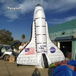 wholesale Advertising Inflatable Space Shultte 3m/4m Rocket Spacecraft Model Air Blow Up Aircraft Replica Balloon For Aerospace Show