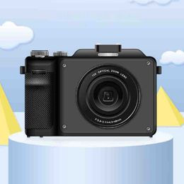 Toy Cameras 4K Dual Lens Selfie Camcorder 18X Digital Zoom Vlogging Camera 128GB TF Crad Electronic Image Stabilisation For Pography 230911