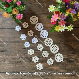 Table Runner Super Mini Doilies 18Pcs Cotton Hand Made Crochet Cup Mat Pad Vintage Motifs 3-5cm White Beige