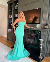 Elegant Mermaid Evening Dresses Long For Women Strapless Floor Length Evening Pageant Gowns Special Occassion Birthday Celebrity Party Dress Formal Wear