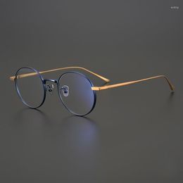 Sunglasses Frames Japanese Hand-Made Retro Round Glasses Frame Men Women Titanium Optical Prescription Myopia Eyeglasses Spectacles Oculos