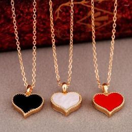 Pendant Necklaces Heart Fashion Women'S Necklace Party Gift Jewelry Drop Oil Luxury Choker Lady Clavicular Chain