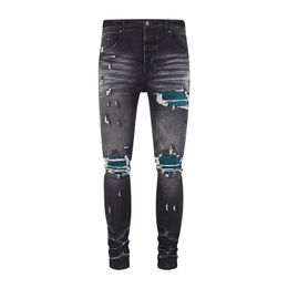 Люксристы дизайнеры джинсы расстроены Франция мода Пьера Прямая Мужская байкерская байкерская джинсовая джинсовая джинсовая джинсовая джинсы.