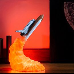 2020 NEW Drop 3D Print LED Night Light Space Shuttle Rocket Bedroom Table Decoration Lamp FOR Kid Christmas Gift C1007283g