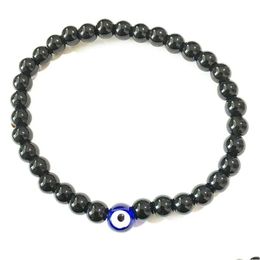 Beaded Sn0047-1 6Mm Black Onyx Bracelet Double Wrap Mens Eye Stone Amet Men Bracelets Drop Delivery Jewelry Dhgarden Dhj4B