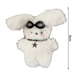 Plush Keychains Lovely Cartoon Rabbit Doll Lightweight Toy Wear Glasses Mini Keychain Purse Accessories Decoration 230911