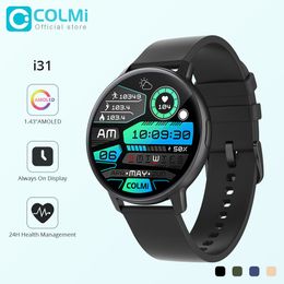 Smart Watches COLMI i31 Smartwatch 143 AMOLED Display 100 Sports Modes 7 Day Battery Life Support On Watch Men Women 230909