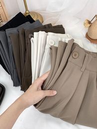 Women's Pants Dovdeop Straight For Women Loose High Waist Streetwear Bottoms Work Suit Spring Summer 2023 Office Lady Trousers