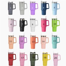 40oz Tumblers Cups With Handle Insulated Stainless Steel Tumbler With Lids and Straws Coffee Car Mugs Termos Big Capacity Water Bo281t
