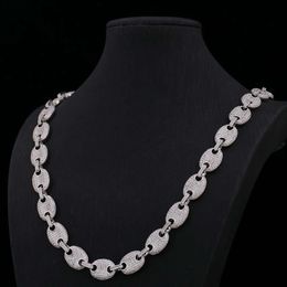 Hot Selling 925 Silver Iced Out Miami Cuban Link Chain Choker Necklace Bulk for Women Men