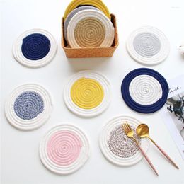 Table Runner Japanese Style Cotton Rope Round Placemats Hand Woven Mat Bowl Pot Insulation Pads Tableware Drink Kitchen Decor