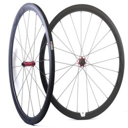 700C 38mm depth 25mm width carbon wheels road bicycle Tubular carbon wheelset with EVO straight pull hub U-shape rim273S