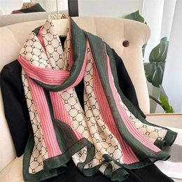 15% OFF scarf Early Summer New Letter C Cotton Linen Women's Korean Versatile Fashion Shawl Spring and Autumn Travel Scarf