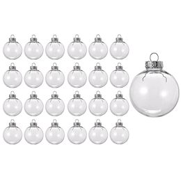 Christmas Decorations 24PCS Clear Plastic Fillable Christmas Balls 8Cm DIY Xmas Tree Ornament Decoration Arts Crafts 230911