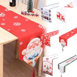 Table Cloth Christmas Snowman Snowflake Decoration Runner Wedding Party Tablecloth Dining Living Room