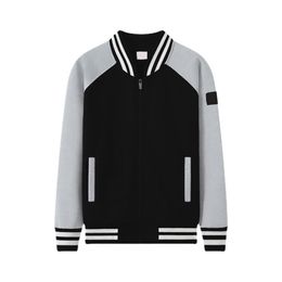 Zipper baseball coat autumn and winter simple casual shoulder with fleece thick coat Customised school uniform couple cardigan mat2392