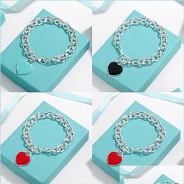 Charm Bracelets Charm Bracelets Heart Design Fine Jewelry For Women Red Blue Black Pink Bracelet Pseiras Famous Drop Delivery 2022205S