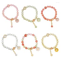 Charm Bracelets Beaded For Women Fine Jewerly Bohemain Colorful Crystal Elastic