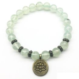 Beaded Sn1226 Fashion Prehnite Bracelet Womens Healing Crystals Jewellery Natural Stone Yoga Drop Delivery Bracelets Dhgarden Dhwft