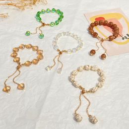 Strand Luxury Colourful Adjustable Imitation Crystal Bracelet For Women Korean Fashion Beaded Jewellery Gift
