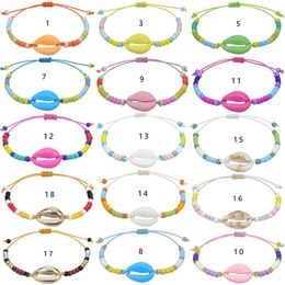 Acrylic Shell Rice Beads Bracelet Bohemian Anklets Summer Beach Jewellery for Women Girl gift