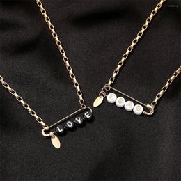 Pendant Necklaces Creative LOVE BABE Letter Pin Necklace For Women Girls Fashion Clavicle Chain Geometric Jewellery Accessories Gift