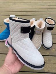 Mens and Womens Mid Top Boots with plush and Cotton for Warmth Comfort and Convenient Walking Snow Boots white black pink grey dark green Soft