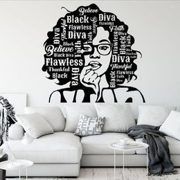 Wall Stickers Afro Girl Art Strong Beautiful Beauty Decor African Women Decal Blessed Room Gifts Her Decals A906