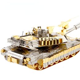 Transformation toys Robots Abrams Tank M1A2 3D Metal Handmade Assembly Model Military War DIY Adult Hobbies Collection Toys Montessori 3years 230911