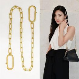 Handbag Accessories Gold-colored Metal Shoulder Strap You Chain Mesh Double Clip Women Underarm Bag Crossbody Chain2541