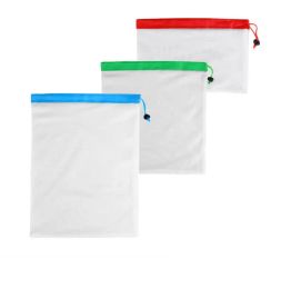 factory outlet Reusable Drawstring Mesh Grocery Bag Eco-friendly Produce Fruit Vegetable Shopping Bag Home Travel Storage Mesh Bags