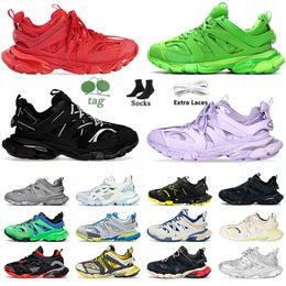 2023 Brand Designer Men Women Casual Shoes Track 3 3.0 Triple White Black Tess.s. Gomma Leather Trainer Nylon Printed Platform Track runners 36-45